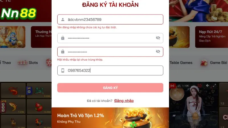 Đăng ký NN88 Đăng ký NN88