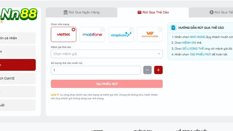Rút Tiền NN88