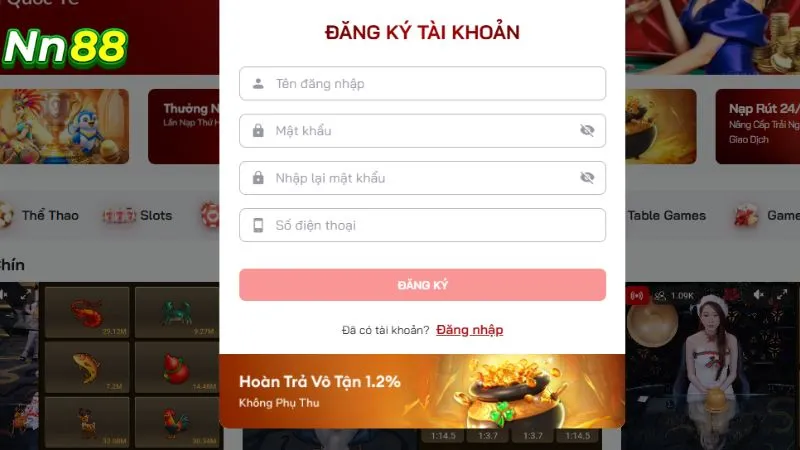 Đăng ký NN88 Đăng ký NN88